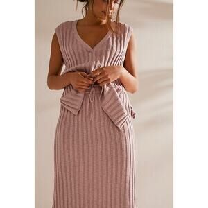 NEW Free People Set Veda Ribbed Sweater 2 Piece Set Sz S